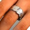 Stainless Steel Rings Minimalist Geometrical Rhombic Open Ring Adjustable Design Sense Ring For Women Zircon Gift Everyday Wear
