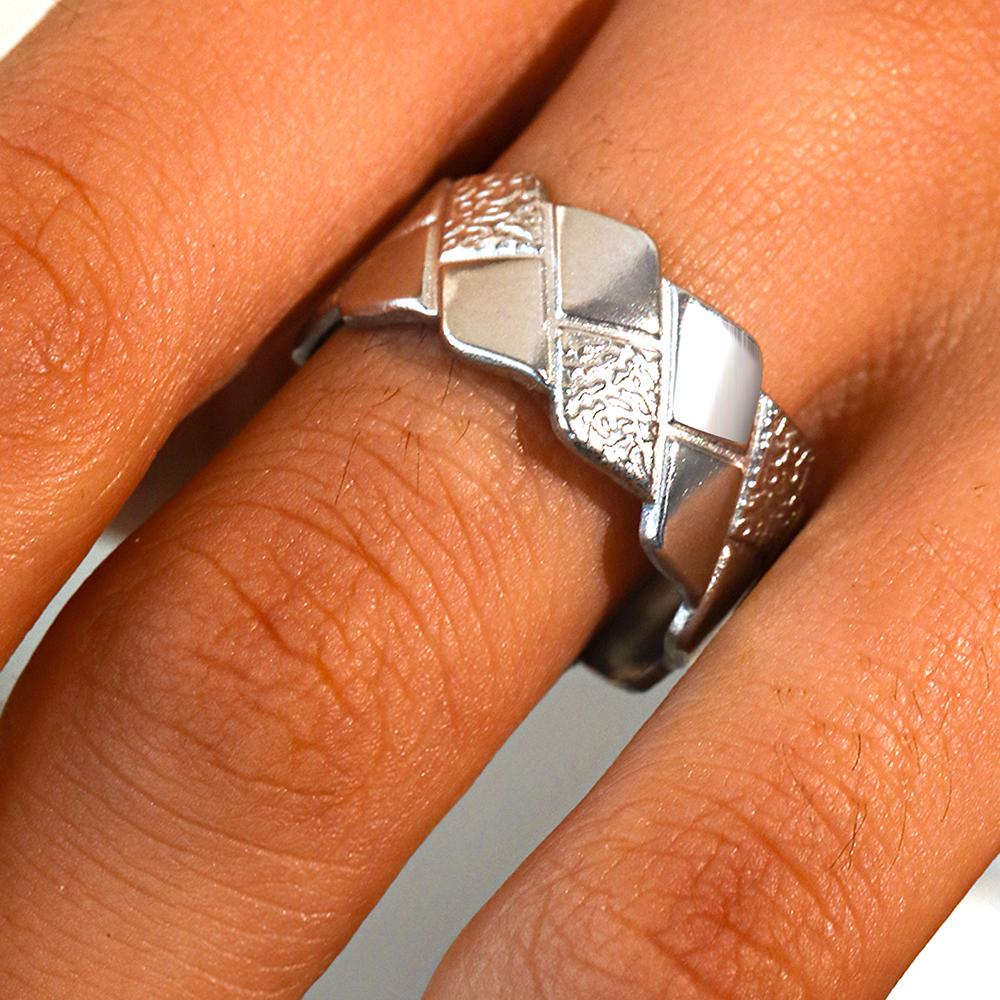 Stainless Steel Rings Minimalist Geometrical Rhombic Open Ring Adjustable Design Sense Ring For Women Zircon Gift Everyday Wear