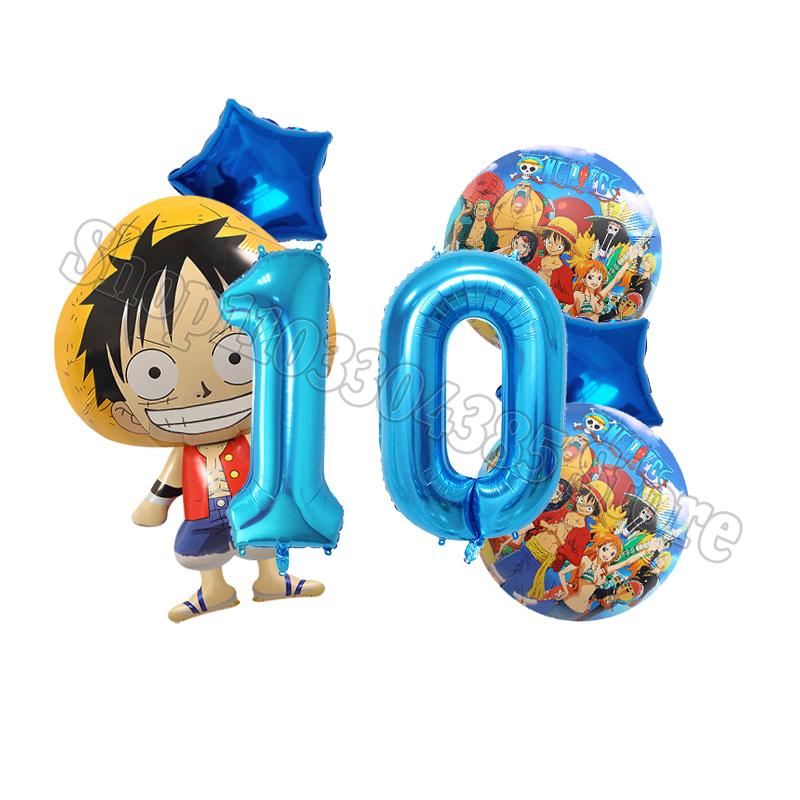 One Pieces Digit 1-10 Balloons Boys Anime Luffy Birthday Decoration Baby Shower Gender Reveal Party Supplies Kids Gift Hot Sales