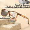 Progressive Multifokale Photochrome Lesebrille Hochauflösend Anti Blaulicht Multifokal Stärkebrille Nah und Fern +4.0