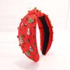 European-American Red Rhinestone Christmas Headband & Hair Clip