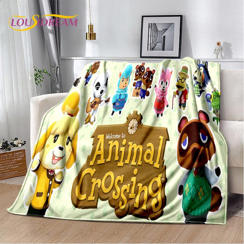 Manta de dibujos animados de Animal Crossing New Horizons, manta suave para el hogar, dormitorio, cama, sofá, Picnic, viaje, oficina, manta para niños
