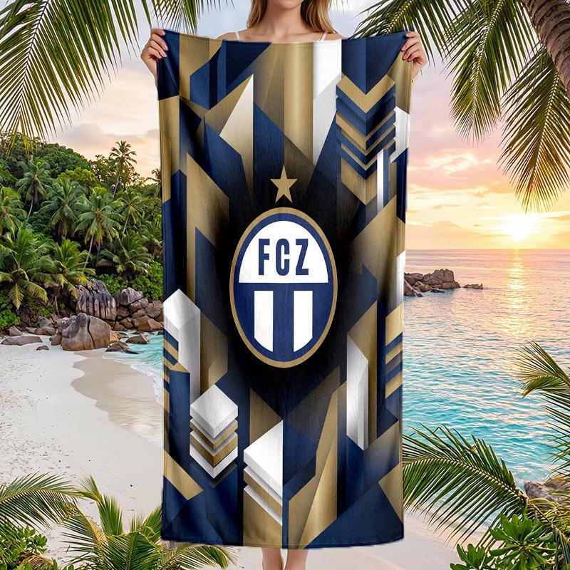 FC Zürich Print Quick Dry Beach Towel Microfiber Absorbent Portable Travel Swimming Towel
