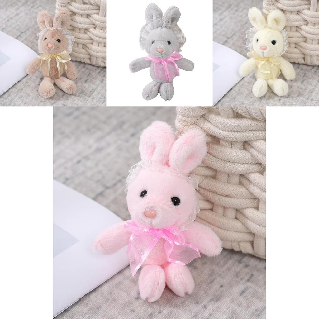Adorable Lace Bunny Plush Toy Soft And Fluffy Stuffed Animal Doll Keychain