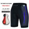 Mens Cycling Shorts With 3 Pockets Quick-Dry Breathable Padding Road Mountain Bike Ride