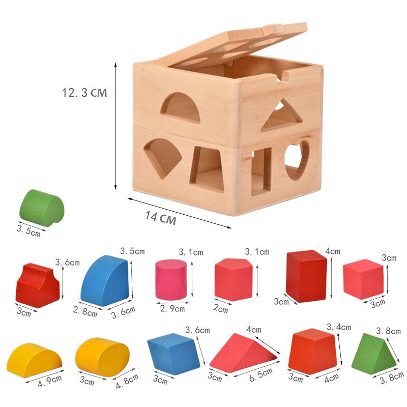 Montessori Holzspielzeug für Kinder, frühe Bildung, 13-Loch-Puzzle, Farb- und Form-Matching-Trainingsspiel, Lernspielzeug, Kindergeschenke