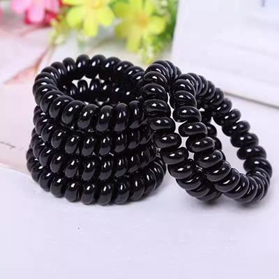 50pcs Telephone Wire Cord Hair Ring Women Girls Elastic Spiral Hair Ties Gum Scrunchies Rubber Bands Headwear Hair Accessories