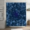 Snowflake Blue Bath Shower Curtain Waterproof Decorative Home Textile for Bathroom Dark Navy Floral Pattern