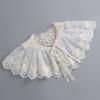 Elegant Embroidery False Collar Floral Lace Bowknot Lace-Up Scarf Detachable Chiffon Pleated Collar Women