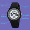 Kids Sports Watch Soft Band Calendar Alarm Stopwatch Kids Digital Watch Pedometer EL Backlight for 5 To 15 Years Old Children