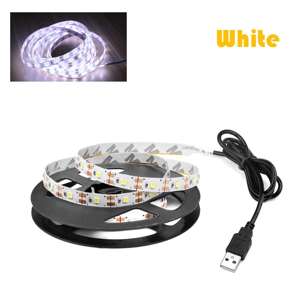 DC 5V USB LED Strips Warm White LED Strip Light 2835 TV Mirror Backlight Kitchen Room Wall Decor Flexible Lamp Ribbon LED Light