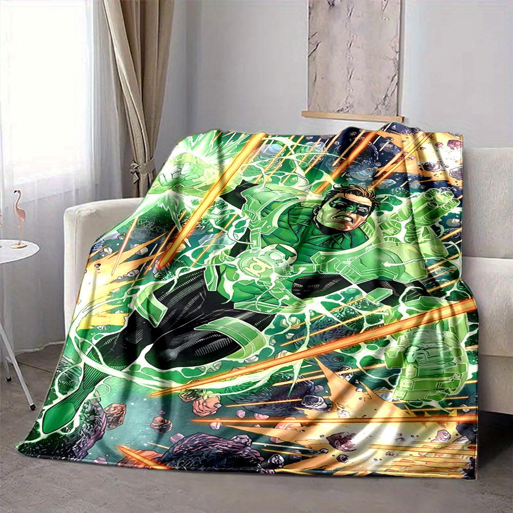 1pc Green Lantern Ring Blanket Polyester Fiber, All Season Comfort for Sofa, Bed, Office, Car, Camping Ideal Home Decor & Gift, Office Comfort