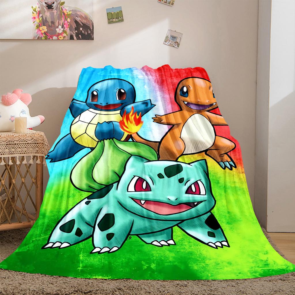 Pocket Monster Anime Weiche Flanelldecke Leichte Gemütliche Mikrofaserdecke für Sofa Bett LXR122