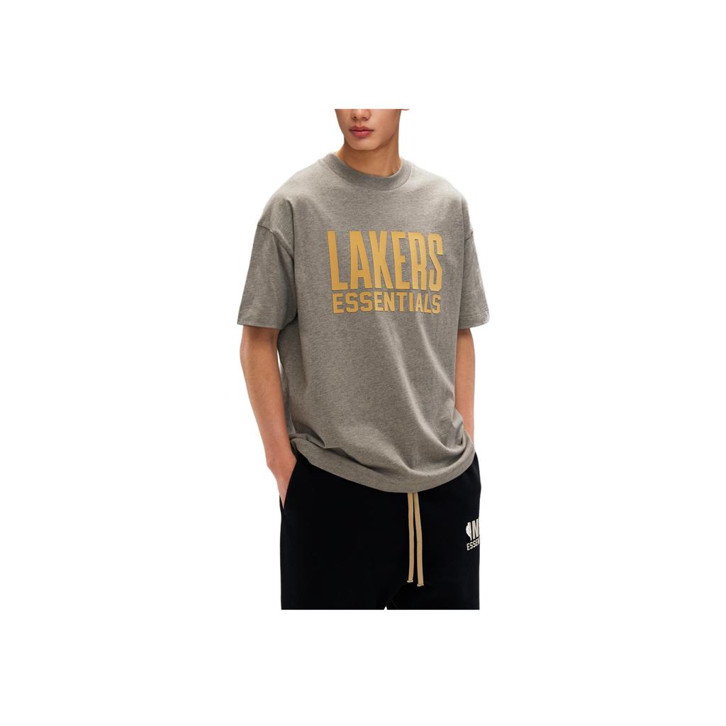 Fear of God Essentials x NBA Los Angeles Lakers Tee Grey Yello Unisex Tops Yellow 125AL244106F