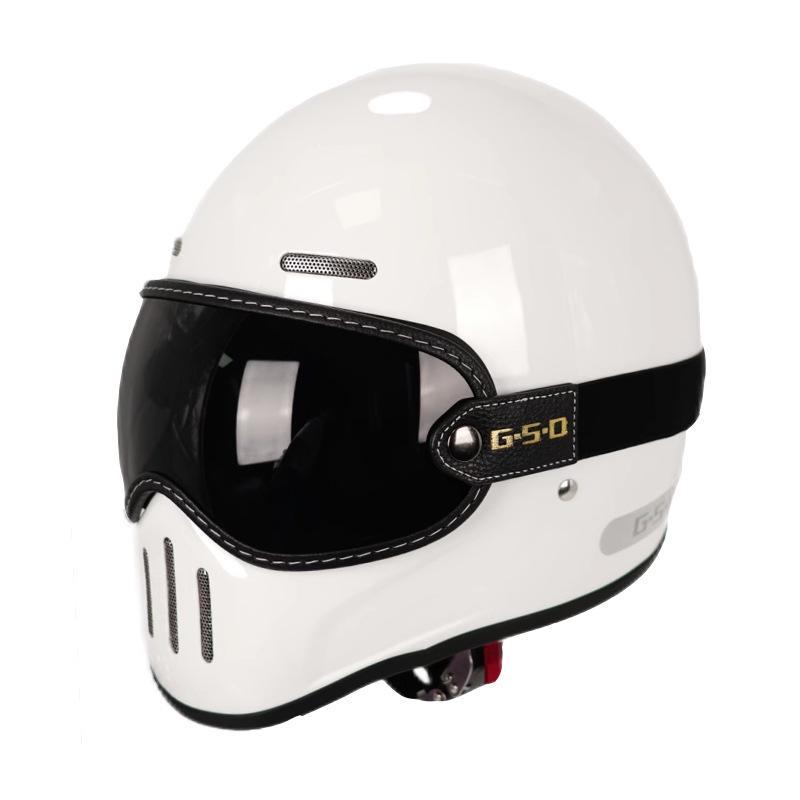 Fiberglass Retro Full Face Motorcycle Helmet for All Seasons - Unisex Winter Safety 3C Certified