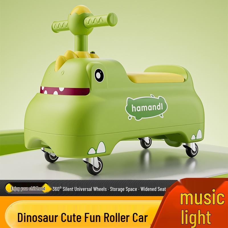 Dinosaur Ride-On Car for Toddlers Aged 1-3 – Four-Wheel Balance Scooter for Boys and Girls