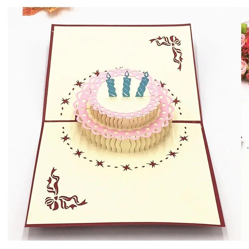 Christmas Birthday Valentine Greeting Card Paper Art Multi Patterns 3D Greet Cards Birthdays New Year Festival Carding Gift