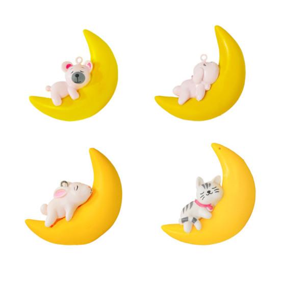 Floating Moon Bear Ornament Cute Mini Moon Bear Fish Tank Accessory for Underwater Landscape Aquarium Decoration