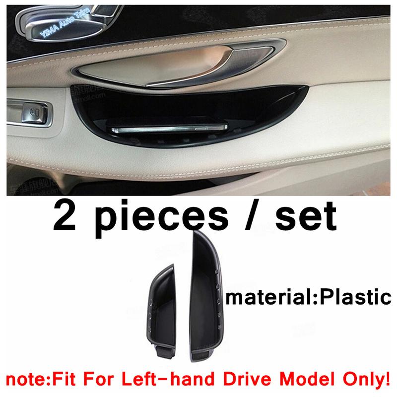 Middle Armrest / Front Door Storage Box Container Phone Tray Cover Fit For Mercedes-Benz C Class W205 2015 - Accessories