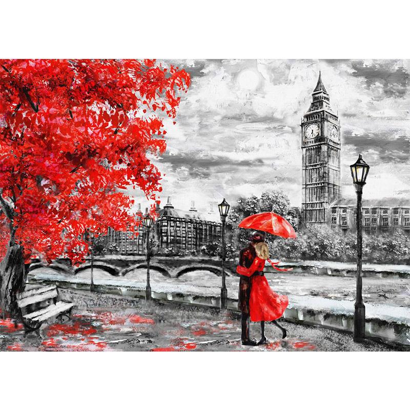 Landschaft DIY 5D Diamant Malerei voller Runde Harz Eisen Turm Landschaft Diamant Stickerei Kreuzstich Diamant Mosaik Home Decor