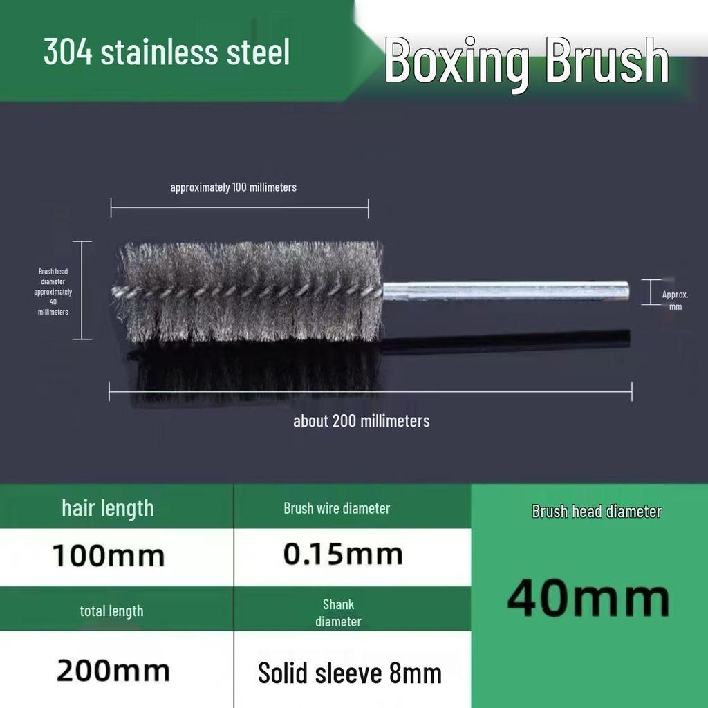 Stainless Steel Pipe Brush with Handle for Deburring, Rust Removal, Polishing, and Cleaning In Extended Inner Holes.