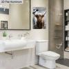 2D Flat, 1pc Funny Highland Cow In Shower Aluminium Metal Wall Decor Sign - 8"x12" Humorous Bathroom Decor, Cute Highland Cattle Bathtub Wall Art