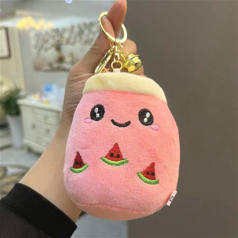 Cute Milk Tea Cup Plush Keychain Ornament for Men, Women, and Students