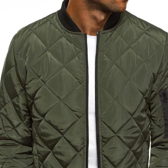 Einfarbige, langärmlige Herrenjacke mit Stehkragen und Reißverschluss – perfekt fürs Büro