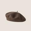 Beret Women's Fashion Retro Casual Wool Beret Artist Hat Wool Versatile Knitted Round Top Bud Hat Warm Hat