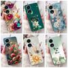 For Oppo A1 Pro 5G 6.7" Case Fashion Flower Painting Soft Silicone TPU Back Cover For Oppo A1 Pro a1 Pro PHQ110 Cases Bumper