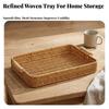 Rectangular Wicker Tray Practical Serving with Handles Lightweight