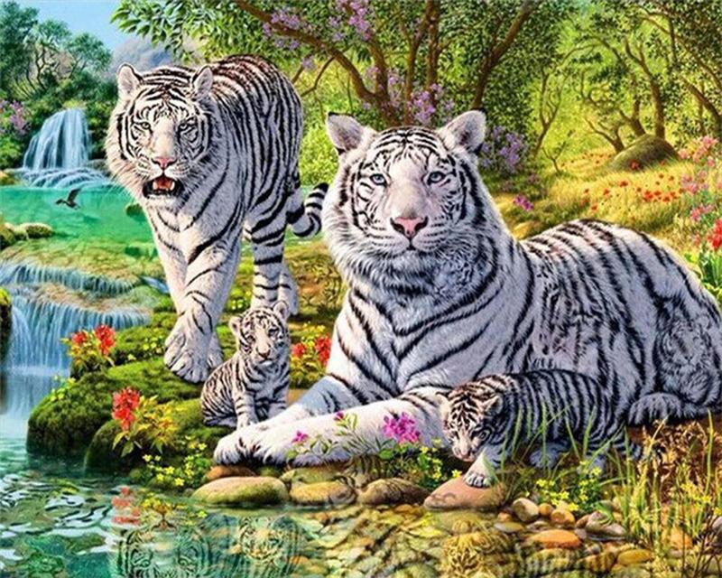 5D Diamond Painting Tiger Rhinestone Kit Art Diamond Embroidery Animal Diamond Mosaic Needlework Home Decoration