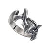 Retro Silver Black Skull Rings Sophisticated Silver Black Skull Rings Vintage Cool Punk Gothic Rings Jewelry