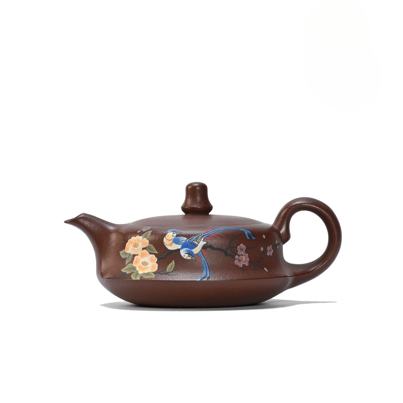 

200ml Yixing Purple Clay Teapots Handmade Curve Pot Raw Ore Di Cao Qing Mud Kettle With Strainer Zisha Tea Set Drinkware Craft