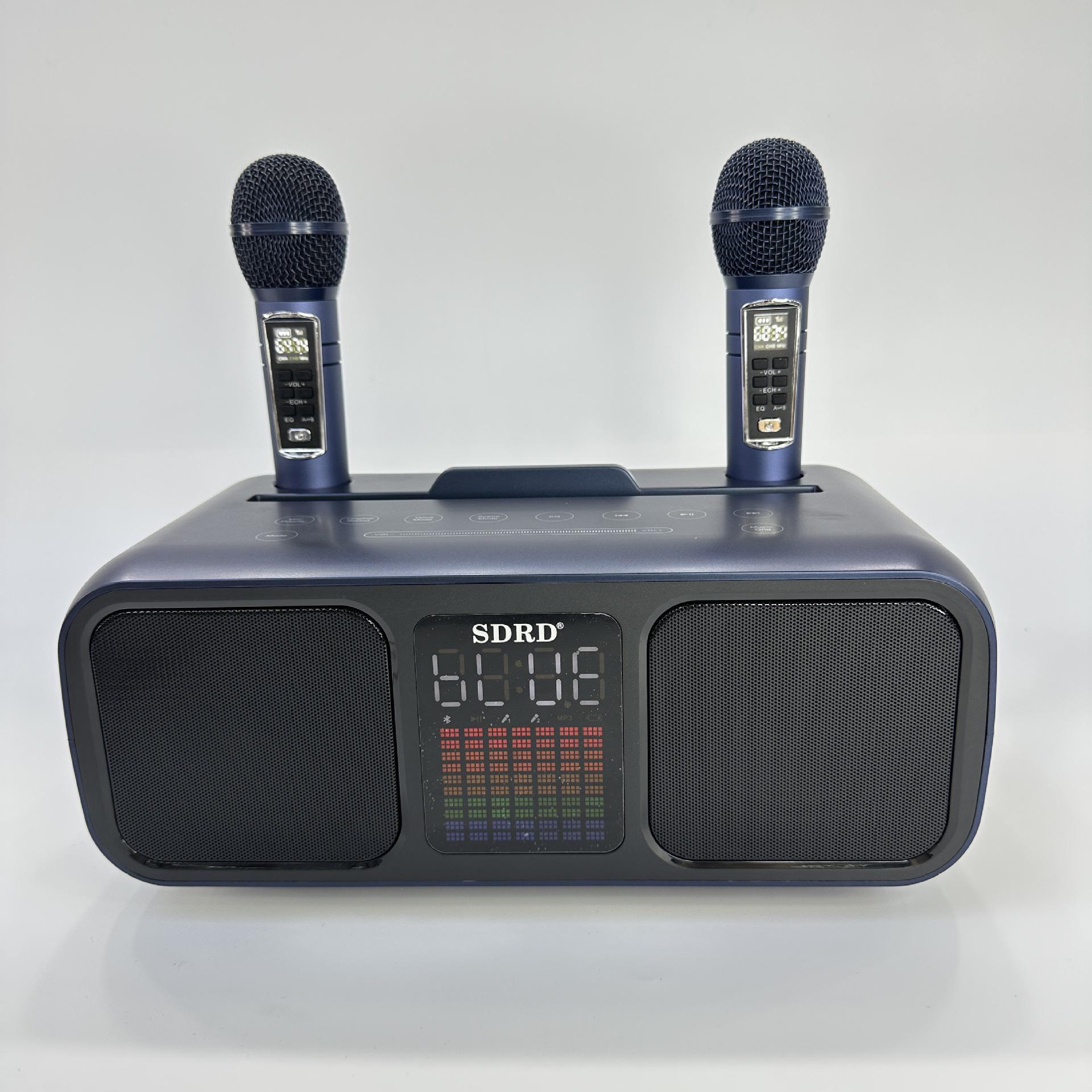 

SD318 Bluetooth-система караоке: Двойные динамики и беспроводные микрофоны для мобильных ТВ-развлечений тёмно-синий