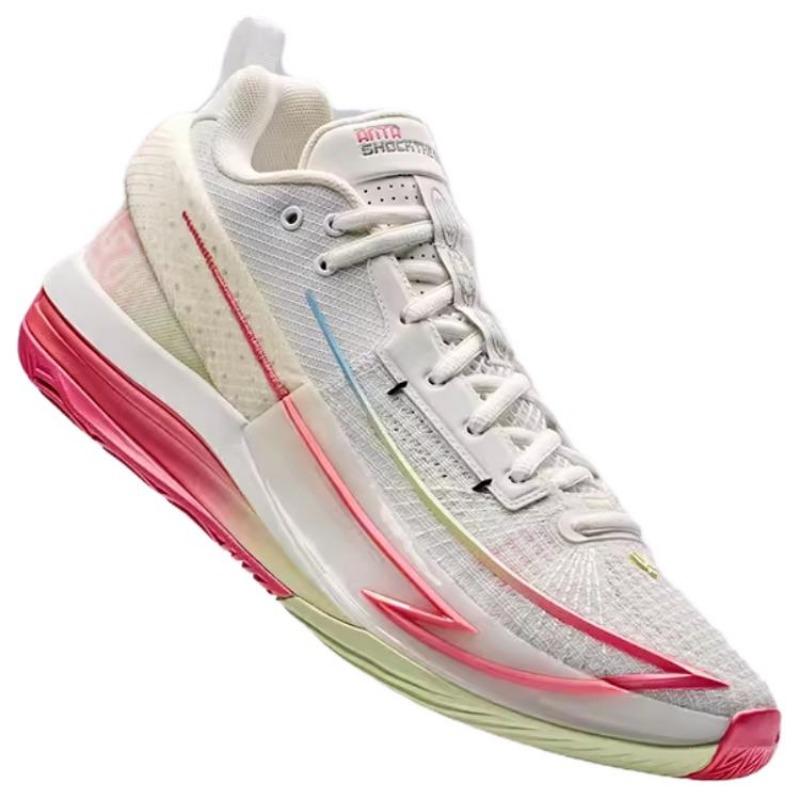 Anta Fong Mang 1 Nitrogen Technology Shock Absorption Durable Professional Basketball Shoes Low Top Men Sneaker White Red 112431104-5