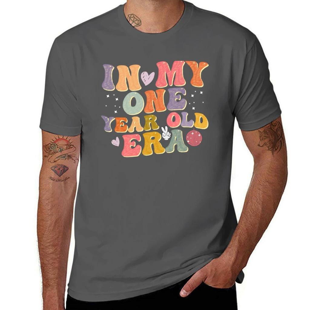 In My One Year Old Era Toddler Groovy Happy 1st Birthday Tshirt Running Gym Short Sleeve Sports Tee