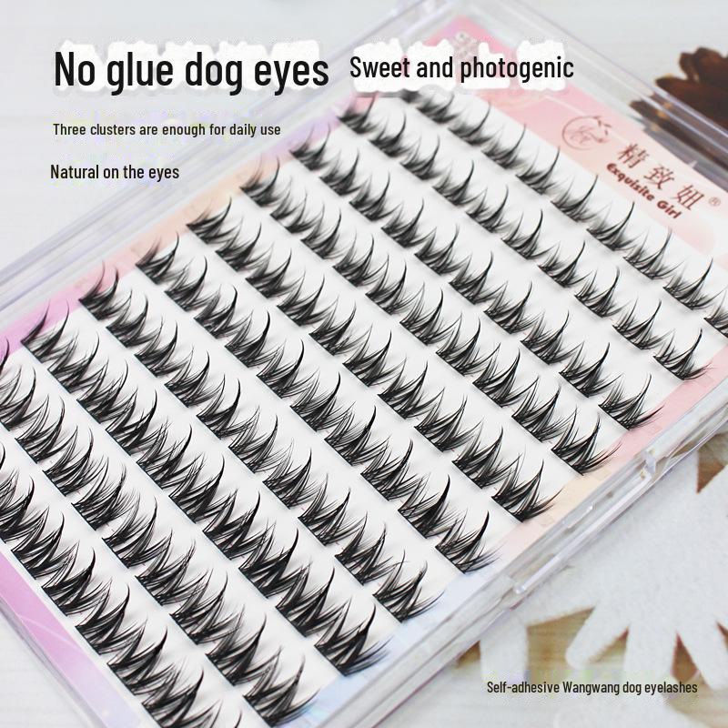 Vynikající umělé řasy psího stylu bez lepku – kreslené psí oči, přirozené, husté, jediné shluky