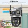 4G IP Camera with 4G Sim Card 12MP 6K Triple Screens Optical Zoom PTZ Motion Detect Color Night Vision Security Monitor EU Plug