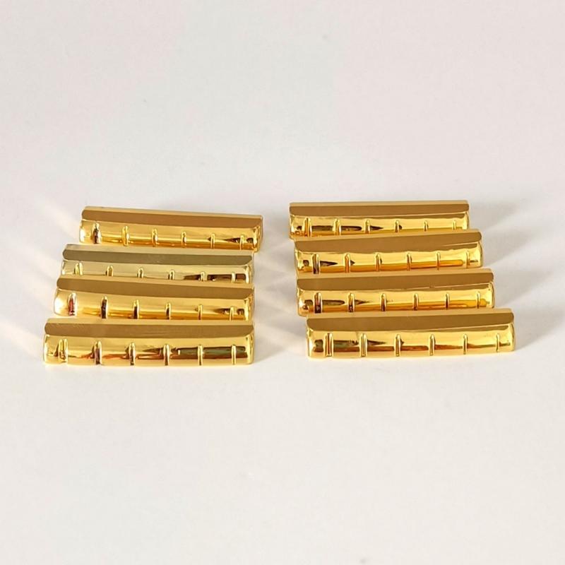 Tone Enhancing Brass Guitar Hardware Bundle with 9mm Height Optimized Nut Saddles Suitable for Crisp Musical Projection