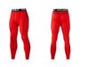 Men's Blue Quick-Dry Compression Tights for Running and Volleyball Training.