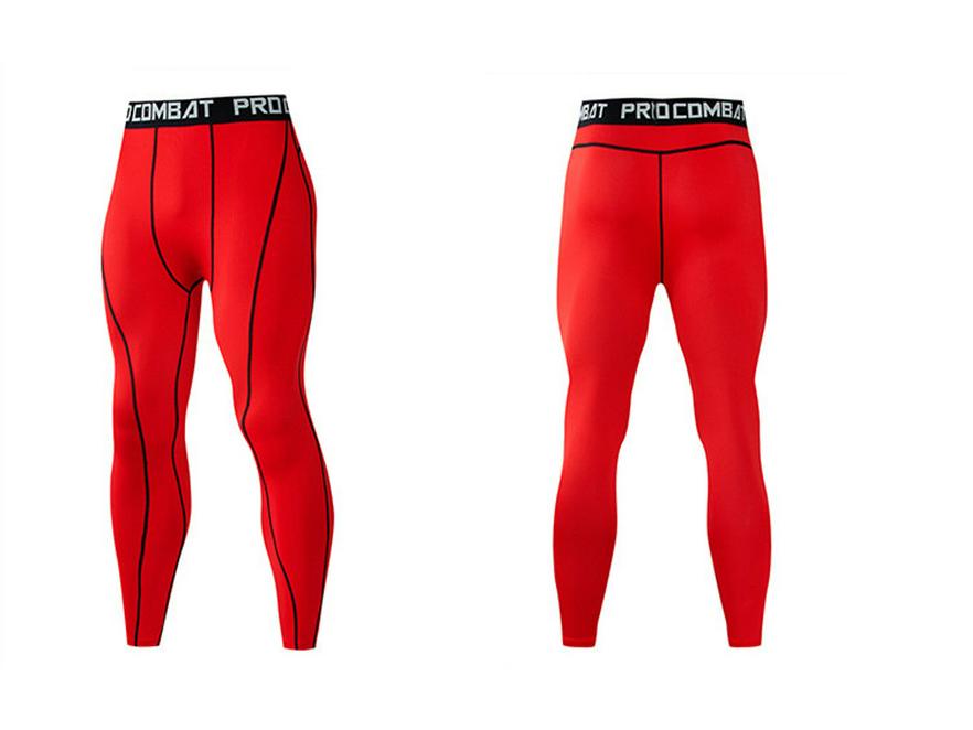 Men's Blue Quick-Dry Compression Tights for Running and Volleyball Training.