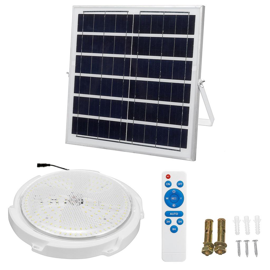800W 3 Colors LED Solar Ceiling Light Solar Panel Light Indoor Outdoor Waterproof LED Ceiling Light with Remote Control