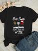 Christmas Graphic T Shirt Unisex Cute Gnome and SnowUnisex Printed Casual Short  Sleeve Summer Top Suitable for Christmas Parties