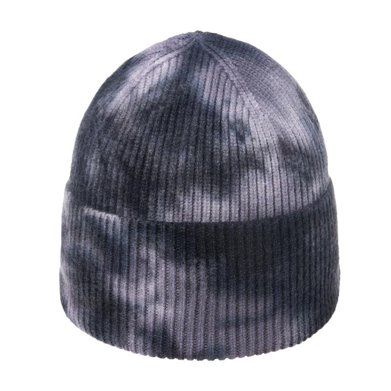 Cross-border Tie-dye Wool Hat European and American Versatile Landlord Hat Male Hip-hop Tide Knitting Gradual Change Melon Fur Hat Tide Brand Cold Hat
