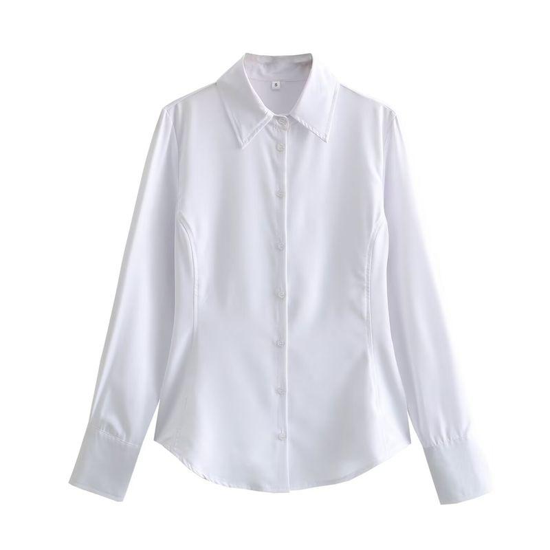 Kaslead New Arrival Women's Fashion Style Fashion Casual Easiest for Match Poplin Silm Shirt 2157056