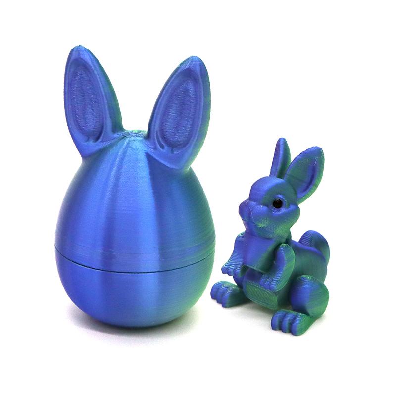

Colorful Rabbit Ear Egg Model 3D Printing Rabbit Egg Creative Easter Desktop Decor Festival Home Decoration Kid New Year Gift (As shown-15705)-