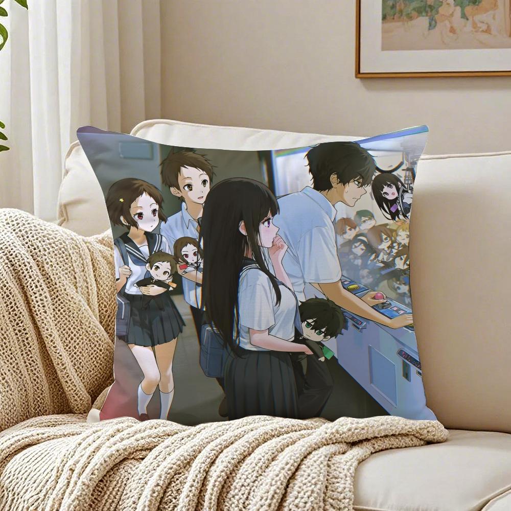 Smart Mysig Japansk Anime HHyouka Kuddfodral Örngott Antikvalster Vardagsrum Soffa Dekor Kudde Rum