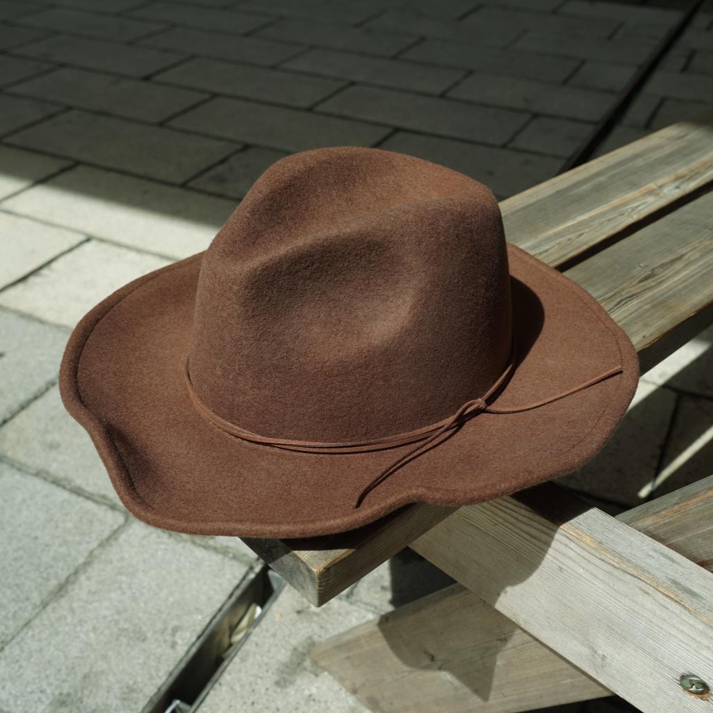 Korean Casual Brown Black Wide-Brimmed Wool Top Hat Men'S And Women'S Autumn And Winter Vacation Versatile Retro Felt Hat