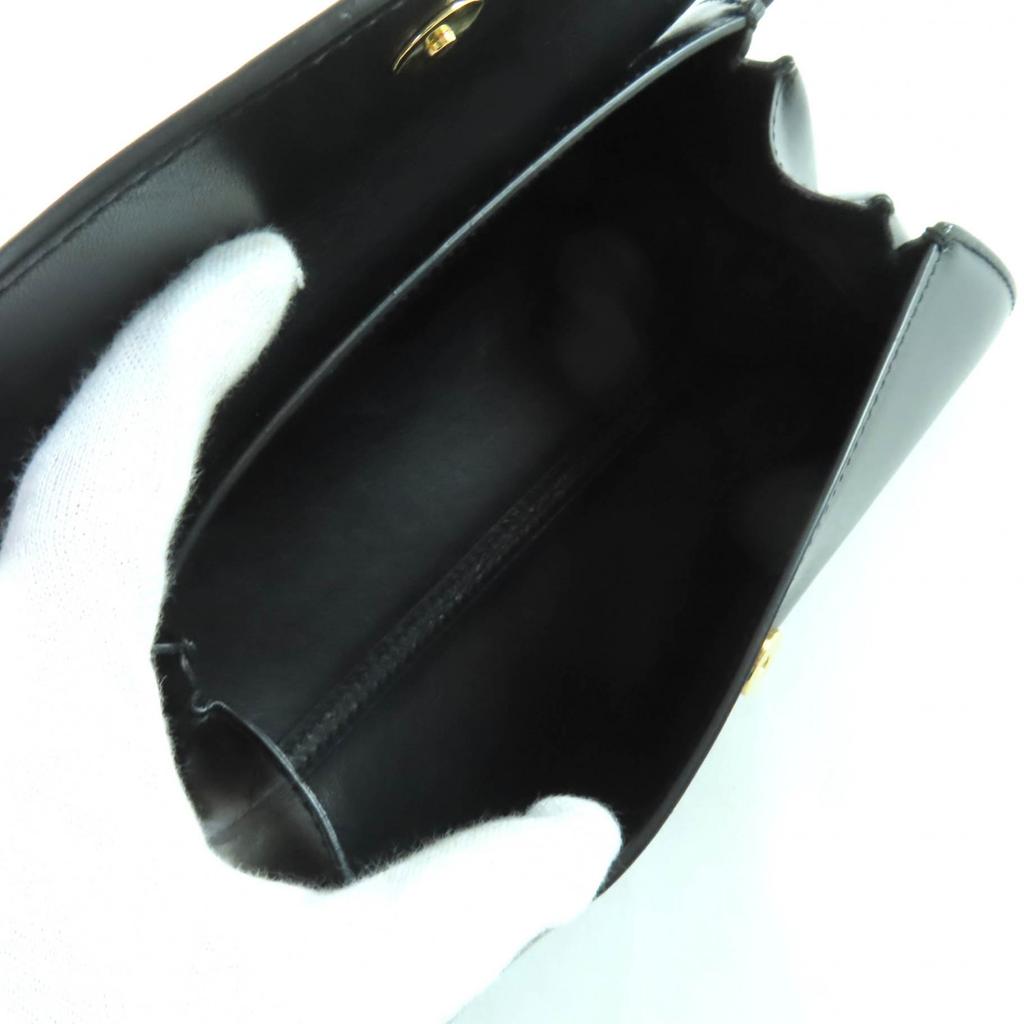 Great JIL SANDER Cannolo Mini Shoulder Bag With Logo Black Leather J08WD0008 Used